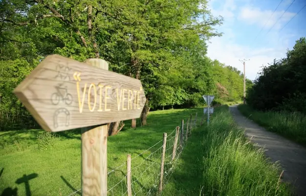 Panneau de la voie verte en Dordogne